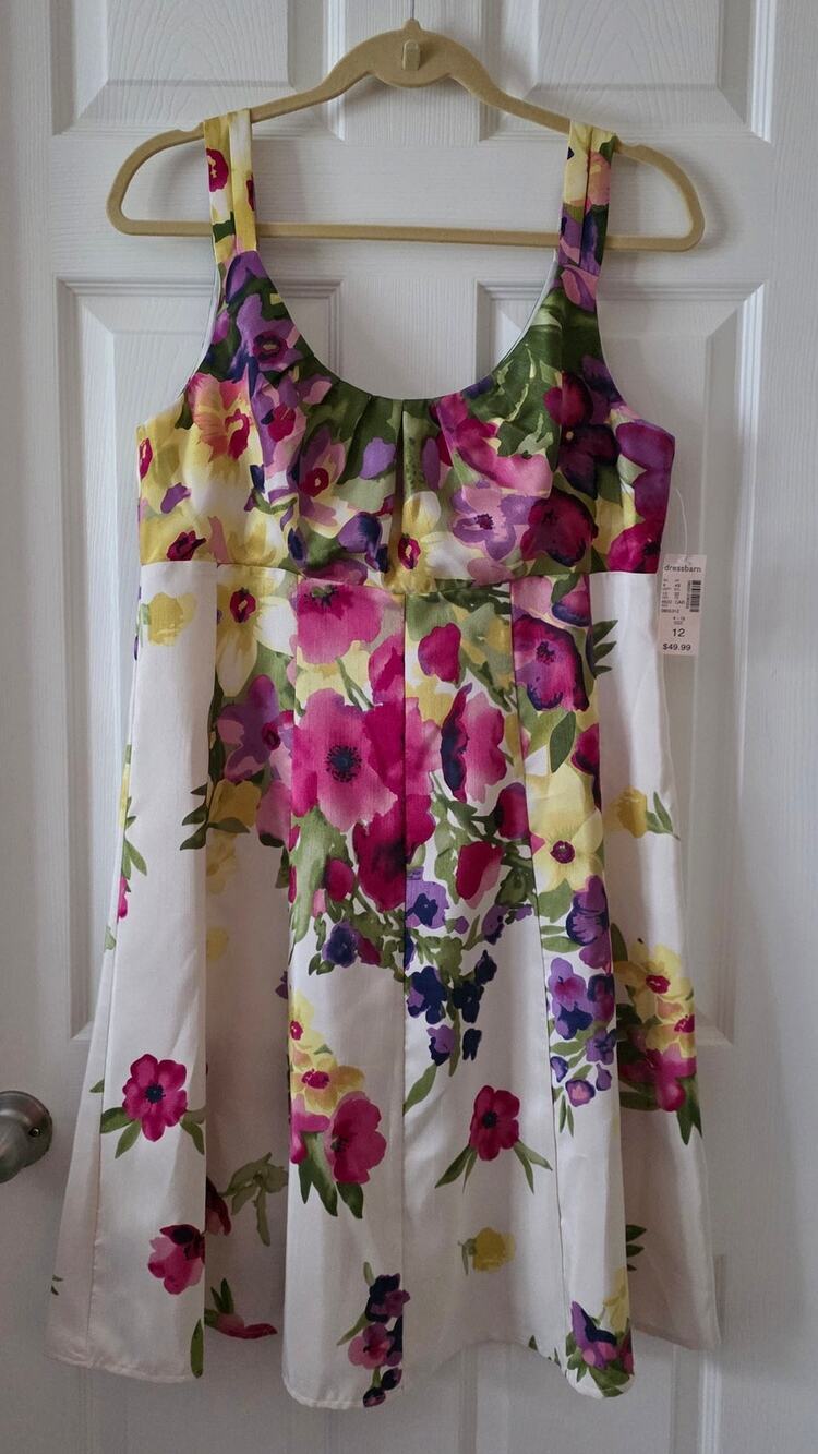Dressbarn Tea Party Cocktail Floral Knee Length Dress Size 12